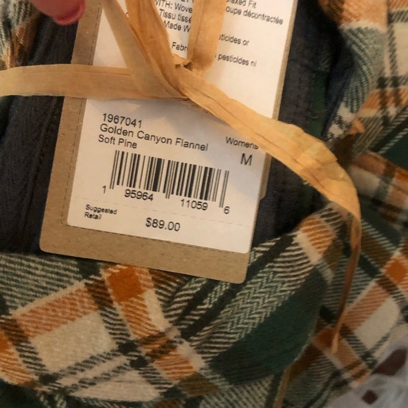 NWT Prana Women's Golden Canyon Flannel Soft Pine Plaid Snap Shirt - Picture 7 of 8